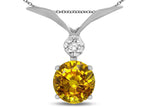 Star K Round 7mm Genuine Citrine Pendant Necklace