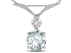 Star K Round 7mm Genuine White Topaz Pendant Necklace