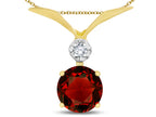 Star K Round 7mm Genuine Garnet Pendant Necklace