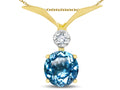 Star K Round 7mm Genuine Blue Topaz Pendant Necklace