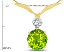 Star K Round 7mm Genuine Peridot Pendant Necklace