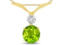 Star K Round 7mm Genuine Peridot Pendant Necklace