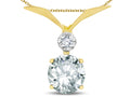 Star K Round 7mm Genuine White Topaz Pendant Necklace