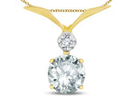 Star K Round 7mm Genuine White Topaz Pendant Necklace