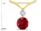 Star K Round 7mm Created Ruby Pendant Necklace