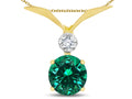 Star K Round 7mm Simulated Emerald Pendant Necklace