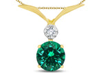 Star K Round 7mm Simulated Emerald Pendant Necklace