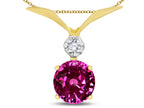 Star K Round 7mm Simulated Pink Tourmaline Pendant Necklace