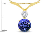Star K Round 7mm Simulated Tanzanite Pendant Necklace