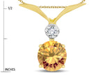 Star K Round 7mm Simulated Imperial Yellow Topaz Pendant Necklace