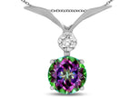 Star K Round 7mm Rainbow Mystic Topaz Pendant Necklace