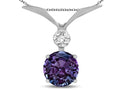 Star K Round 7mm Simulated Alexandrite Pendant Necklace