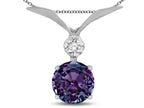 Star K Round 7mm Simulated Alexandrite Pendant Necklace