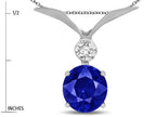 Star K Round 7mm Created Sapphire Pendant Necklace