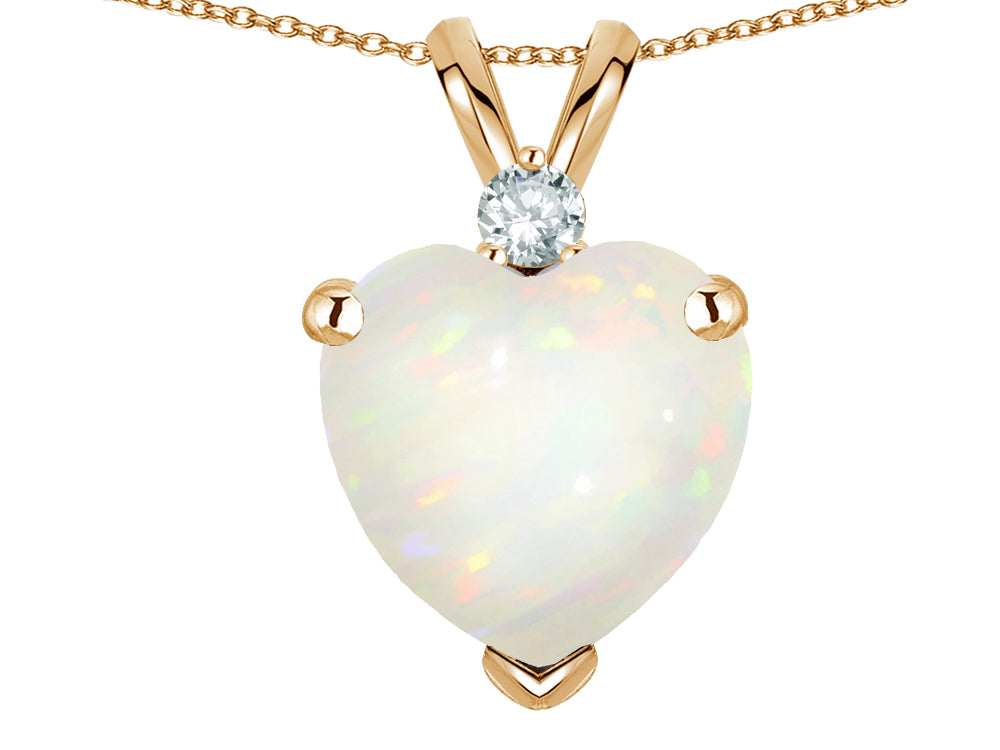 Star K 8mm Heart Shape Opal Pendant Necklace