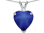Star K 8mm Heart Shape Created Star Sapphire Pendant Necklace