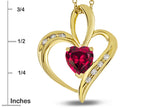 Star K Heart Shape 6mm Created Ruby Pendant Necklace