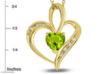 Star K Heart Shape 6mm Genuine Peridot Pendant Necklace
