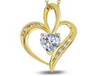 Star K Heart Shape 6mm White Topaz Pendant Necklace