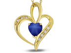 Star K Heart Shape 6mm Created Star Sapphire Pendant Necklace