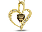 Star K Heart Shape 6mm Smoky Quartz Pendant Necklace