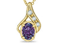 Star K Oval 7x5mm Simulated Alexandrite Drop Pendant Necklace