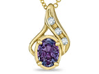 Star K Oval 7x5mm Simulated Alexandrite Drop Pendant Necklace