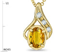 Star K™ Oval 7x5mm Genuine Citrine Drop Pendant Necklace
