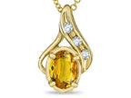 Star K Oval 7x5mm Genuine Citrine Drop Pendant Necklace