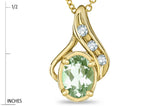 Star K™ Oval 7x5mm Genuine Green Amethyst Drop Pendant Necklace
