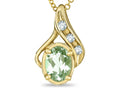 Star K Oval 7x5mm Genuine Green Amethyst Drop Pendant Necklace