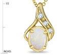Star K™ Oval 7x5mm Genuine Opal Drop Pendant Necklace