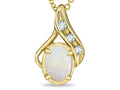 Star K Oval 7x5mm Genuine Opal Drop Pendant Necklace