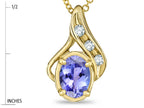 Star K Oval 7x5mm Genuine Tanzanite Drop Pendant Necklace