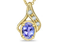 Star K Oval 7x5mm Genuine Tanzanite Drop Pendant Necklace