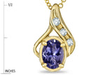 Star K Oval 7x5mm Genuine Iolite Drop Pendant Necklace