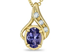 Star K Oval 7x5mm Genuine Iolite Drop Pendant Necklace