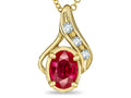 Star K™ Oval 7x5mm Created Ruby Drop Pendant Necklace
