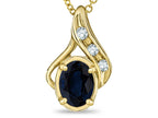 Star K Oval 7x5mm Genuine Sapphire Drop Pendant Necklace