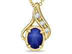 Star K Oval 7x5mm Created Star Sapphire Drop Pendant Necklace
