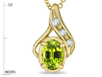 Star K™ Oval 7x5mm Genuine Peridot Drop Pendant Necklace