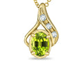 Star K™ Oval 7x5mm Genuine Peridot Drop Pendant Necklace