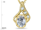 Star K™ Oval 7x5mm Genuine White Topaz Drop Pendant Necklace