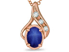 Star K Oval 7x5mm Created Star Sapphire Pendant Necklace