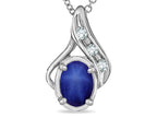 Star K Oval 7x5mm Created Star Sapphire Pendant Necklace