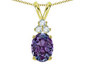 Star K Oval 8x6 mm Simulated Alexandrite Rabbit Ear Pendant Necklace
