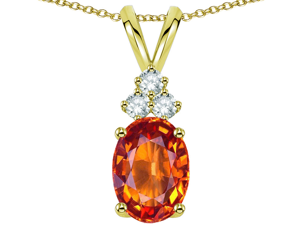 Star K Oval 8x6 mm Simulated Orange Mexican Fire Opal Rabbit Ear Pendant Necklace