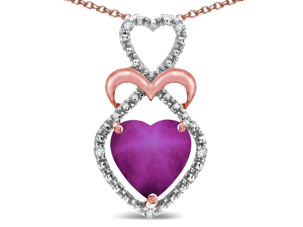 Star K 10k Gold Heart Shape 8mm Created Star Ruby Heart Halo Embrace Pendant Necklace