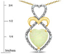 Star K Heart Shape 8mm Opal Heart Halo Embrace Pendant Necklace 14k Yellow Gold with Rhodium Finish