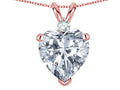 Star K 8mm Genuine White Topaz Heart Pendant Necklace 14k Rose Gold